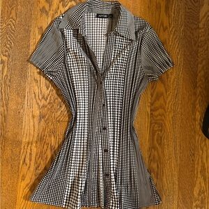 Y2K Apt. 9 Black and White Patterned Button Down Shirt
